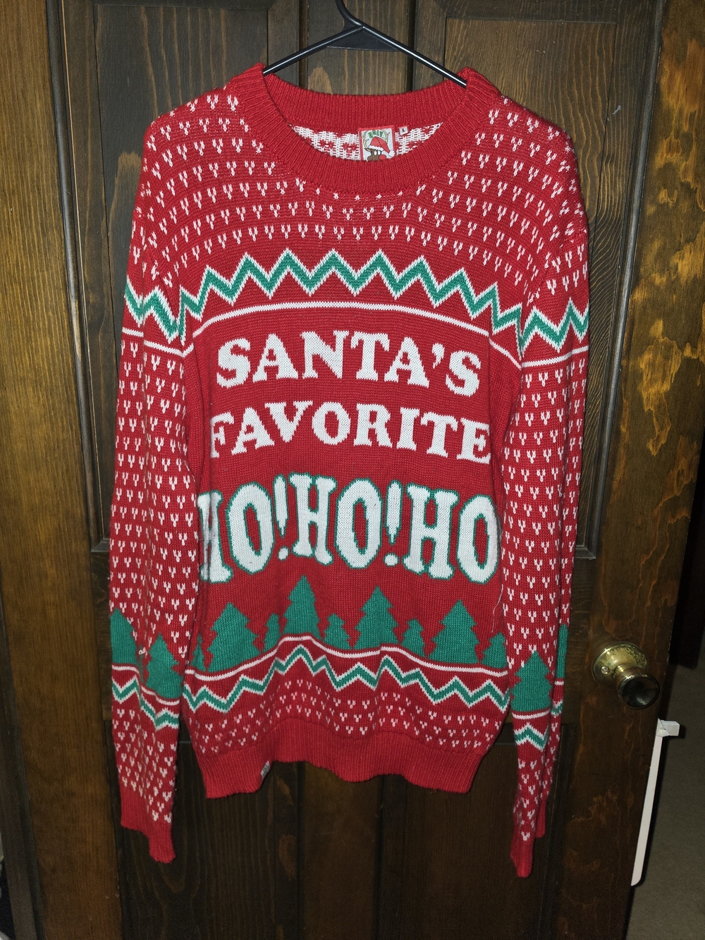 Santa's Favorite Red Holiday Sweater - Men's Festive Pullover